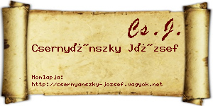 Csernyánszky József névjegykártya